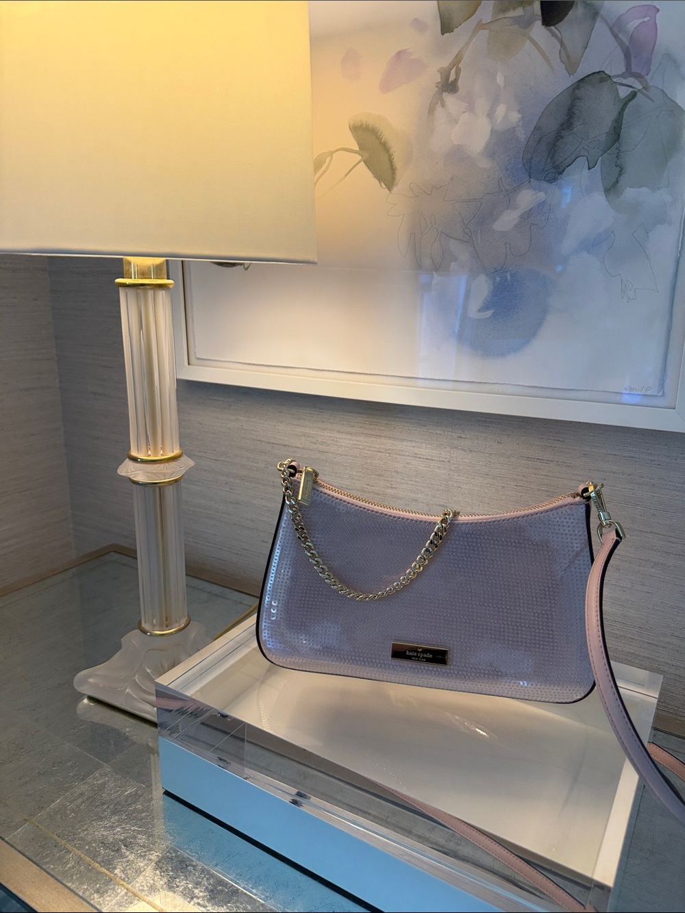 Kate Spade Pink Sequin Convertible Shoulder/Crossbody Bag